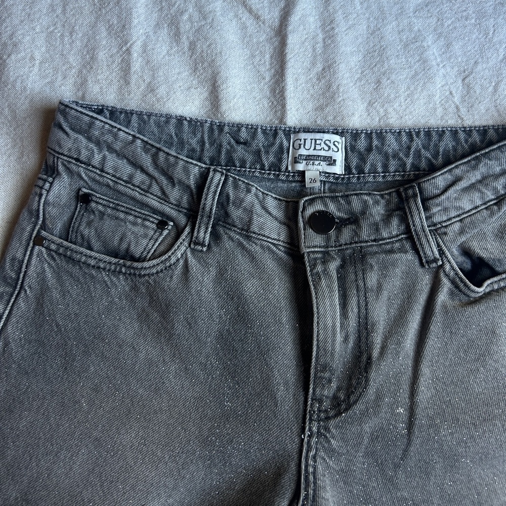 Guess mid rise Sexy palazzo shimmer wide leg jeans size 26